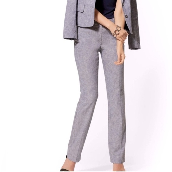 New York & Co 7th Ave Women's LINEN Straight Leg Trouser Pants Plus Size 18 NWT - Picture 4 of 6